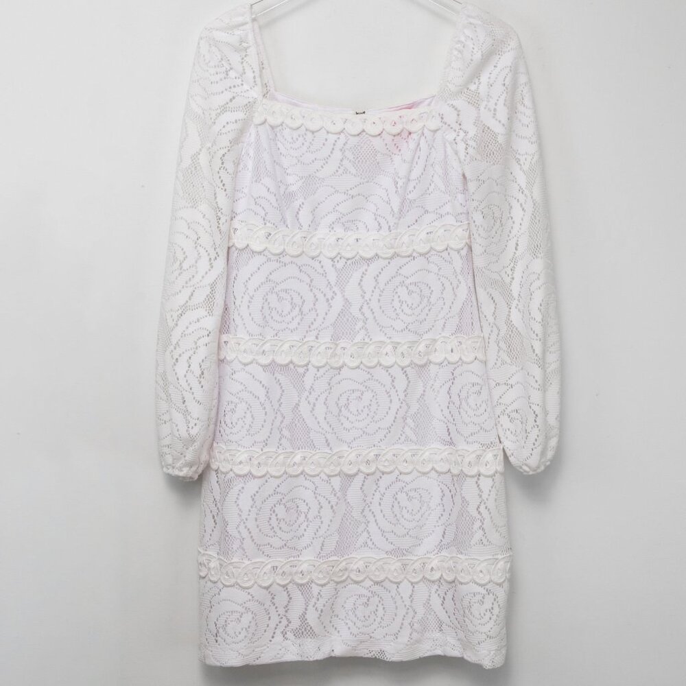 Lilly Pulitzer Zella Lace Dress Floral Bungalow Blossom Resort White Size 6 - Picture 2 of 7